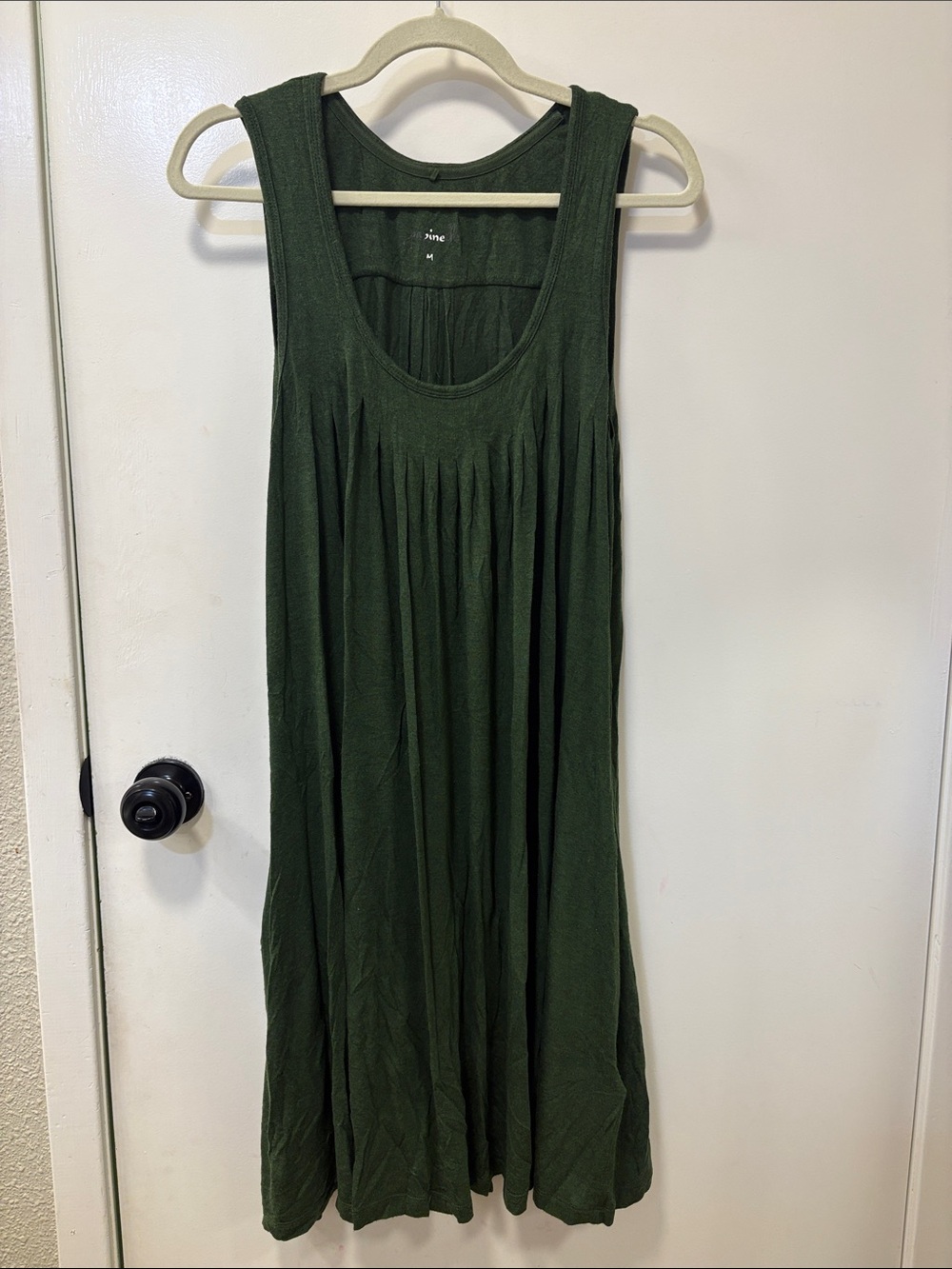 Pleated Scoop Neck Dress